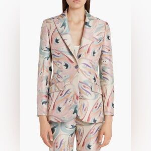 NWT $2450 Etro Lily Floral Jacquard Single Breasted Blazer 6 US / 42 IT, BEIGE!